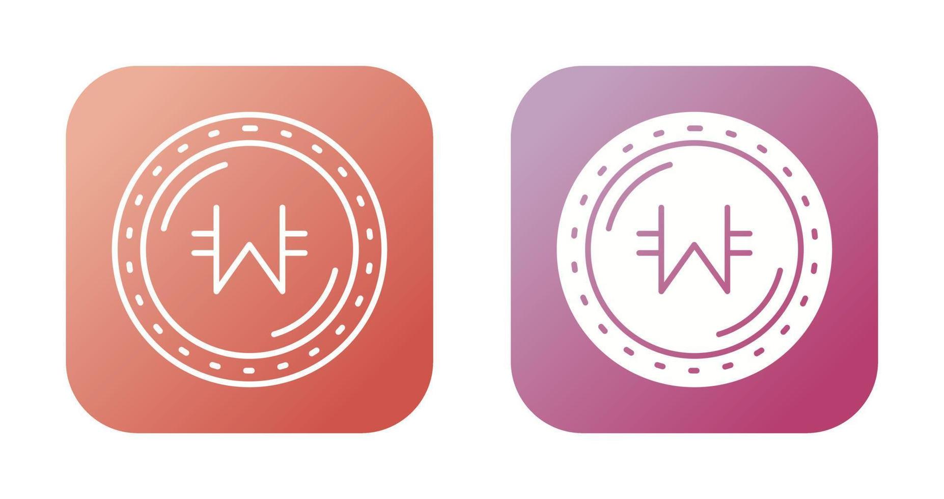 Won Currency Vector Icon