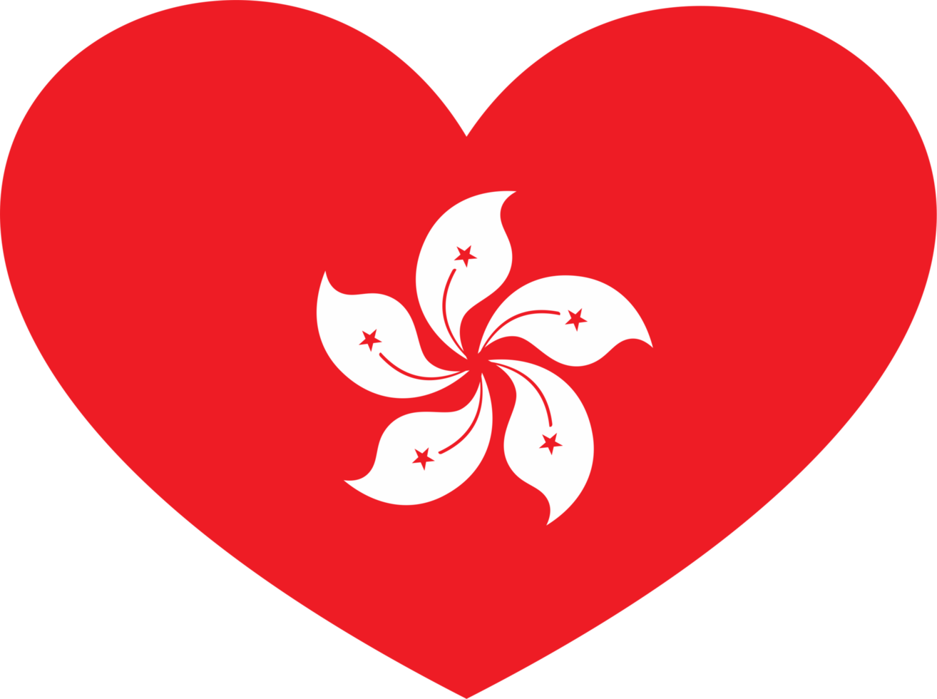 Hong Kong flag heart shape PNG