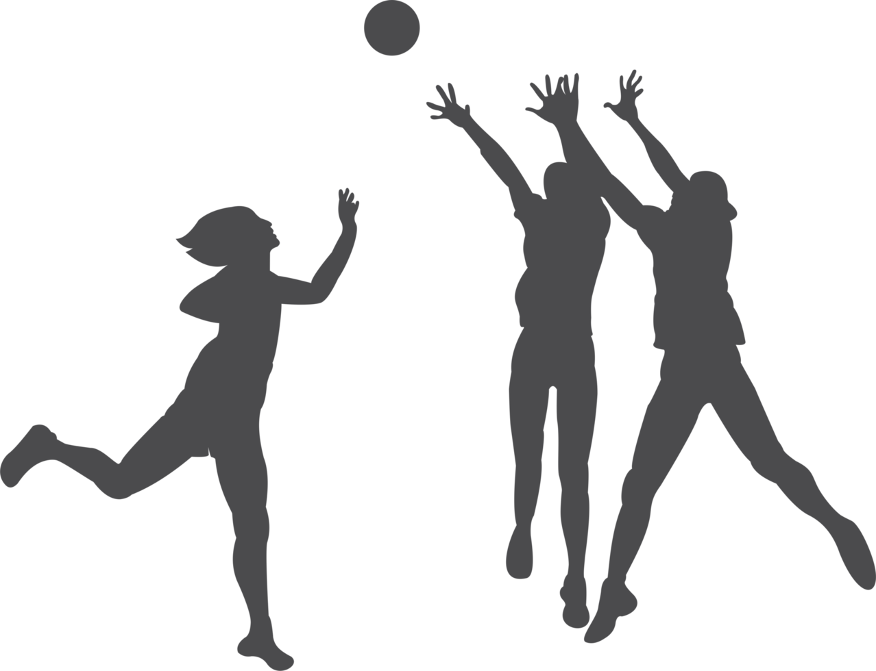 The volleyball player team silhouette PNG