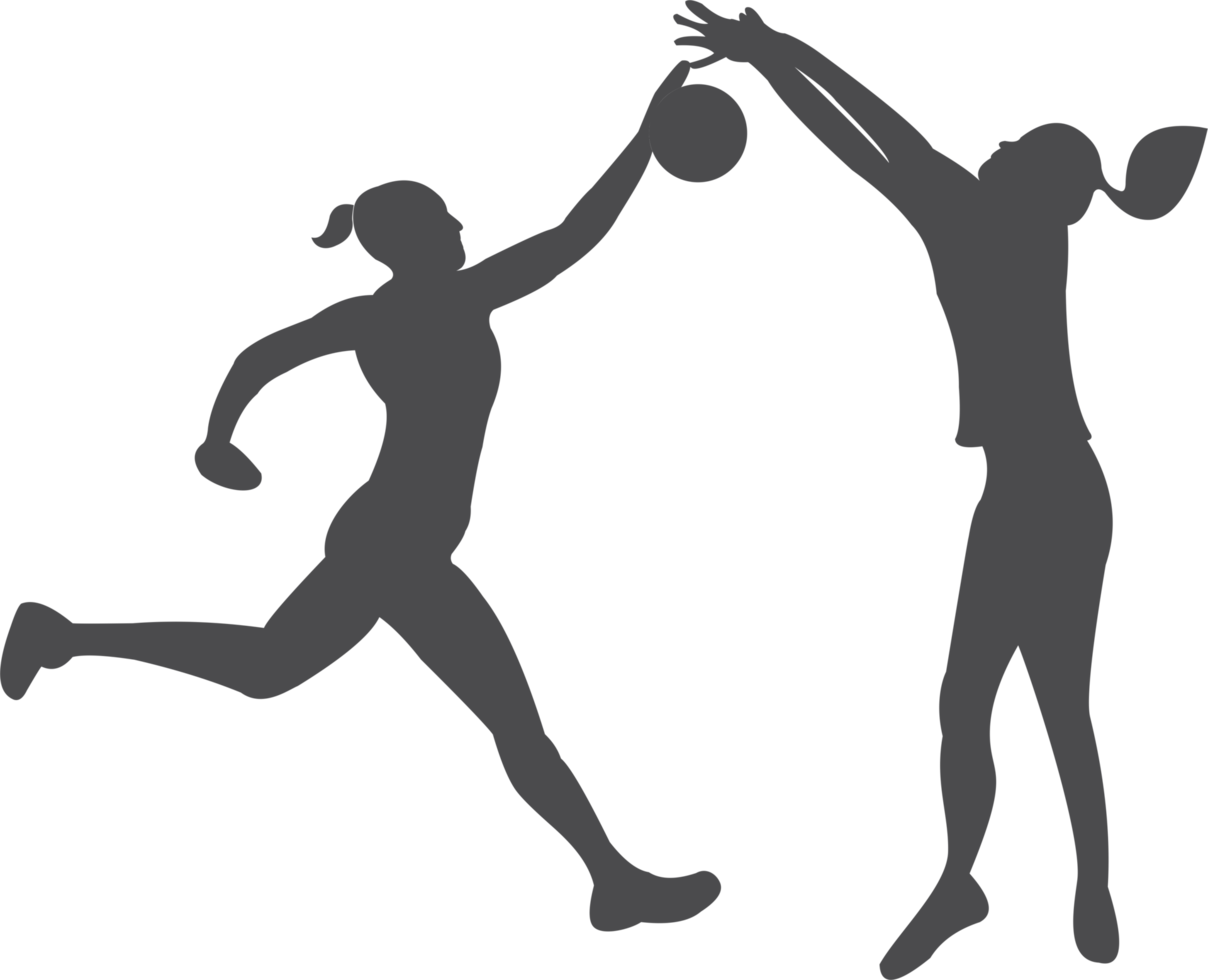 The volleyball player team silhouette PNG