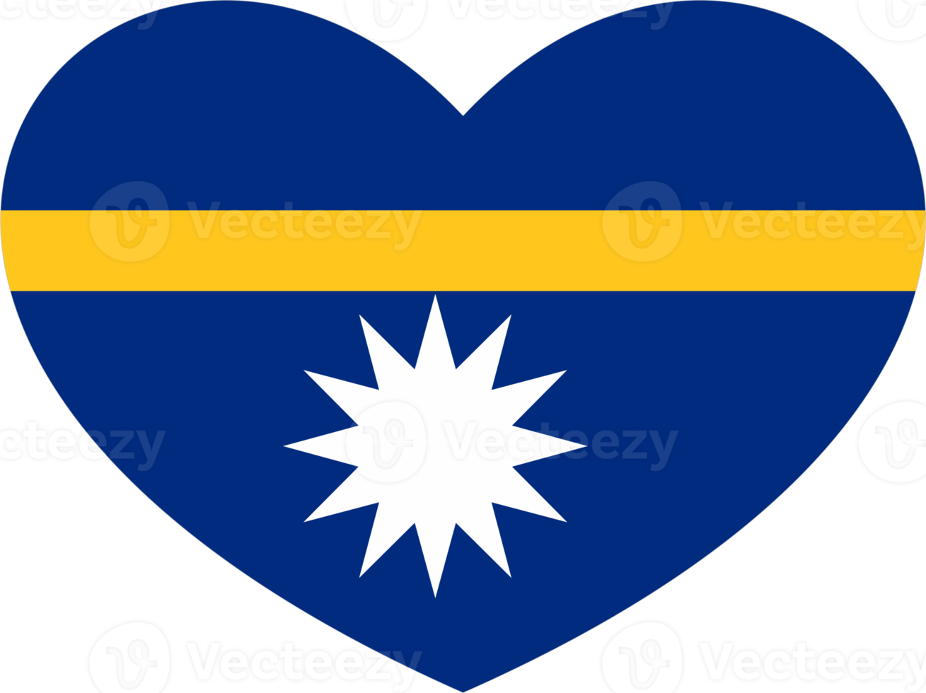 Nauru flag heart shape PNG