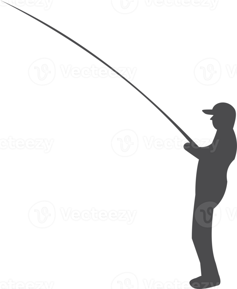 Fisherman silhouette PNG