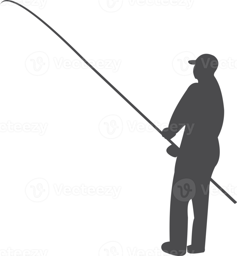 Fisherman silhouette PNG