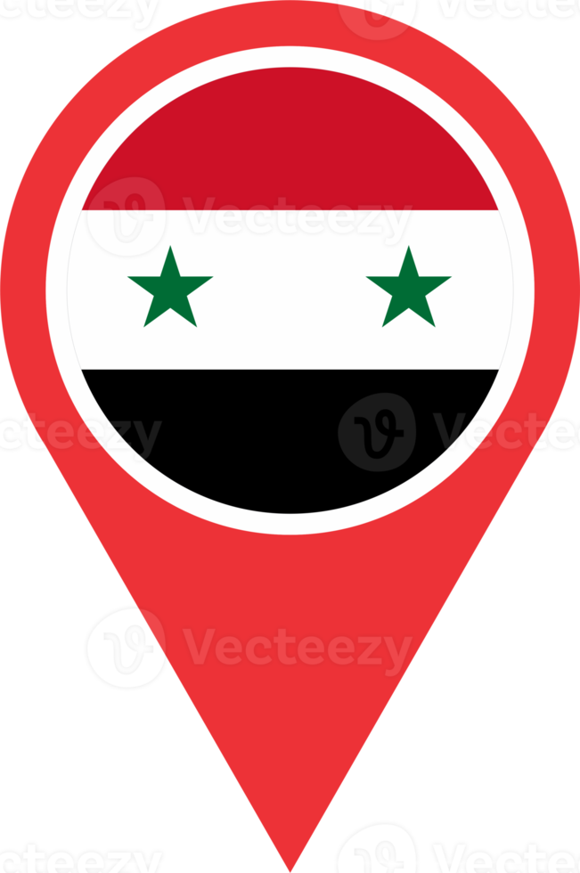 Syria flag pin map location png