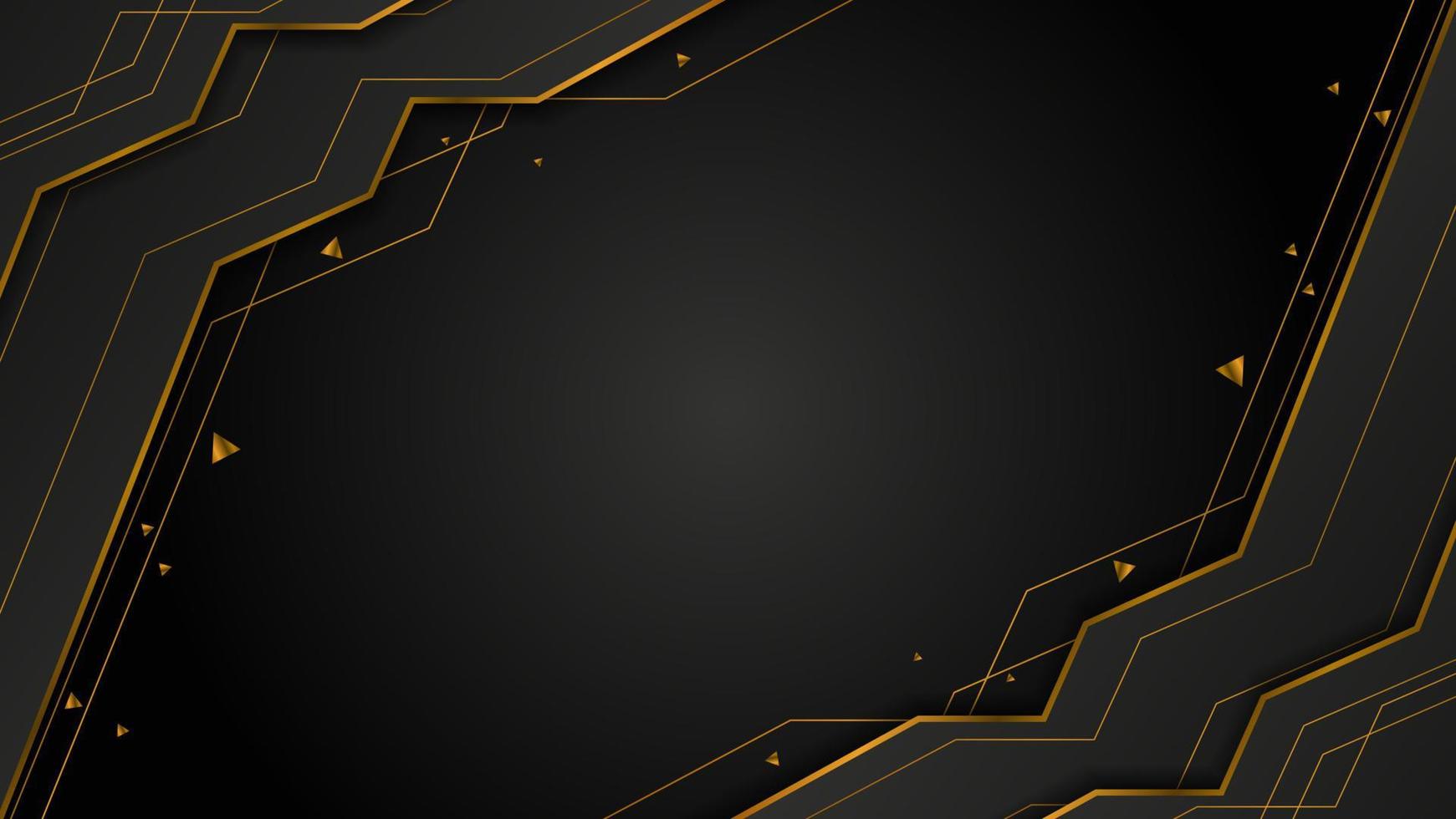 luxury futuristic background with gold and black colors, luxury banner background design template vector