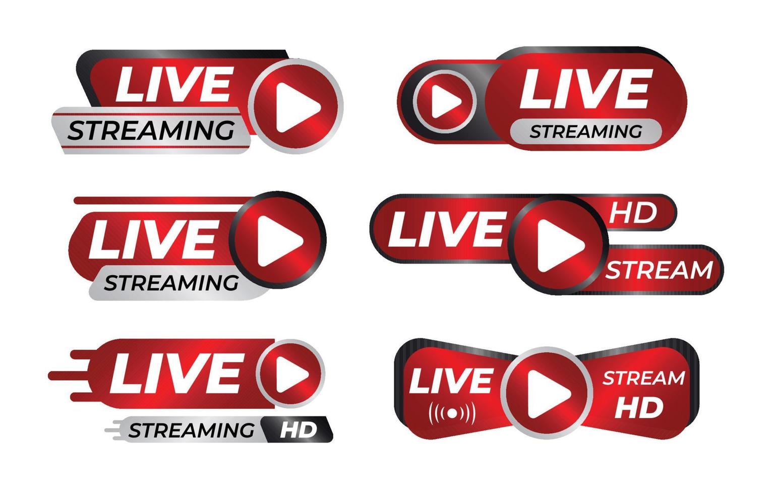 Red Live Streaming Set vector