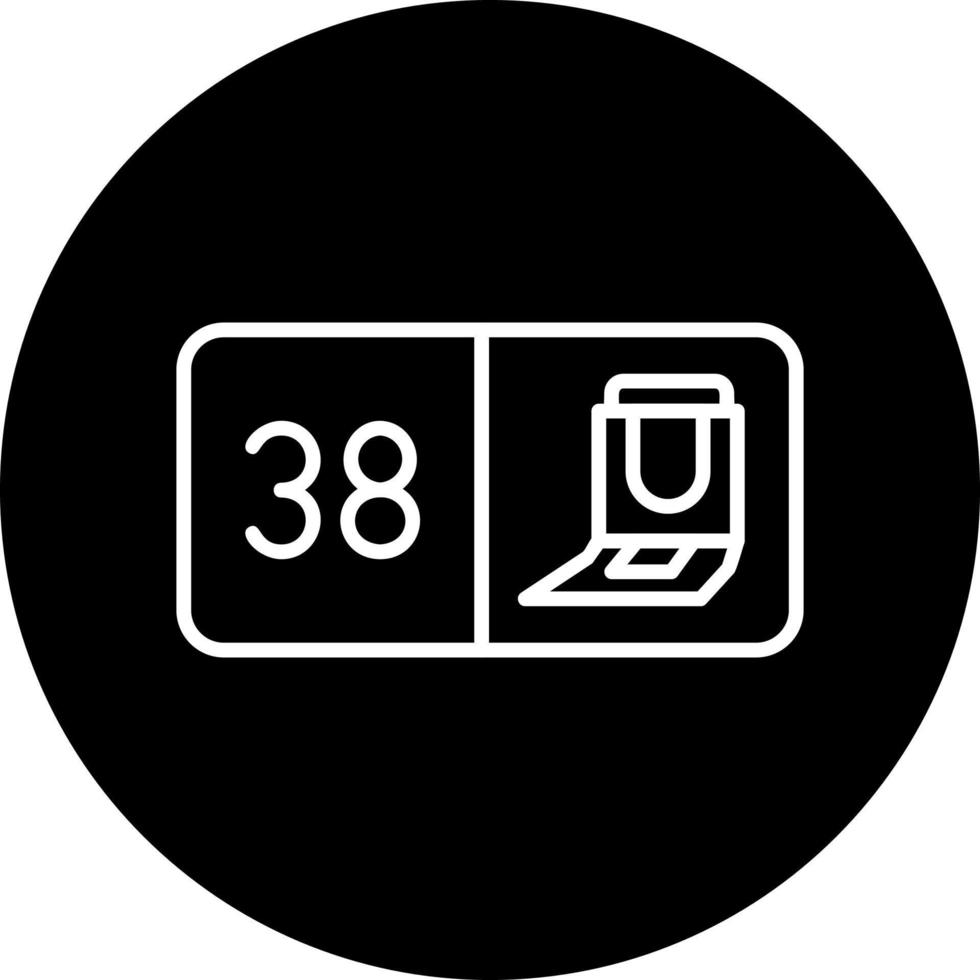asiento número treinta ocho vector icono