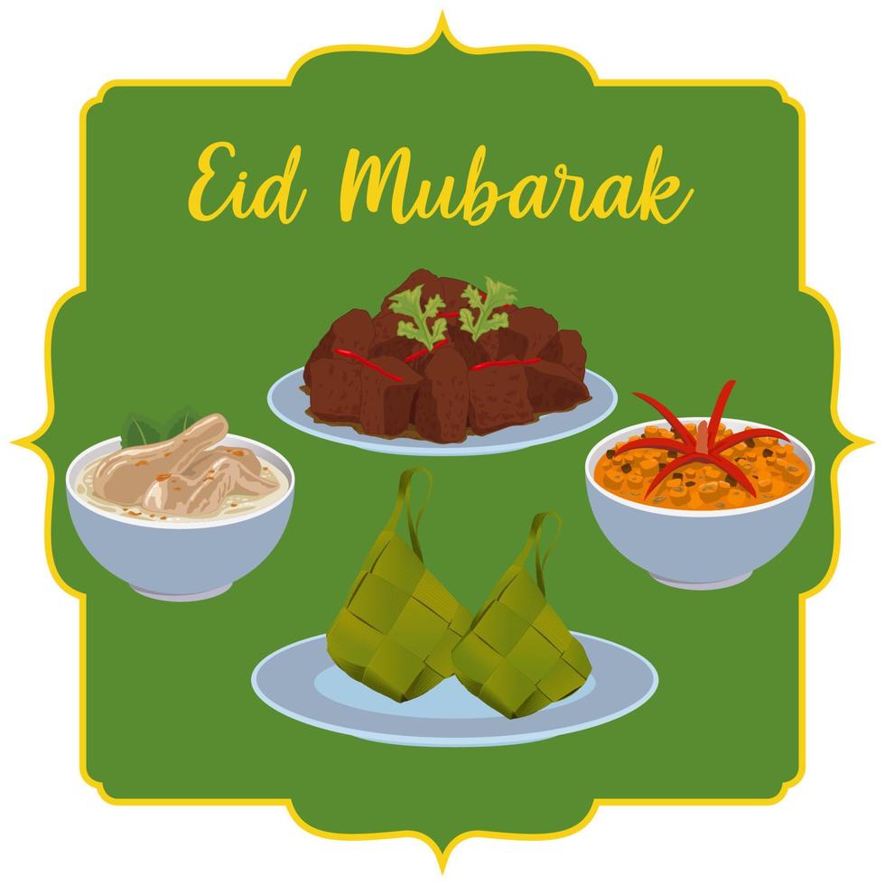 eid Mubarak comida vector