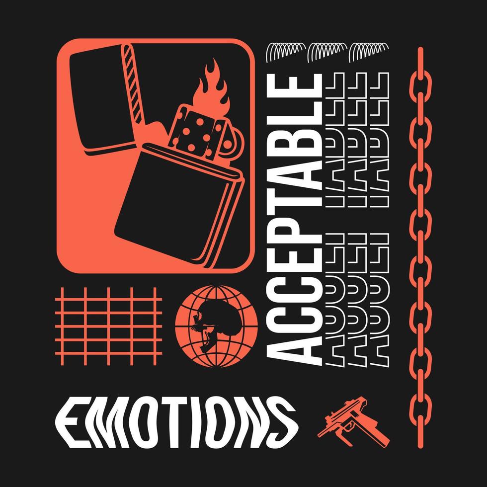 Acceptable Emotions for T sHIRT vector