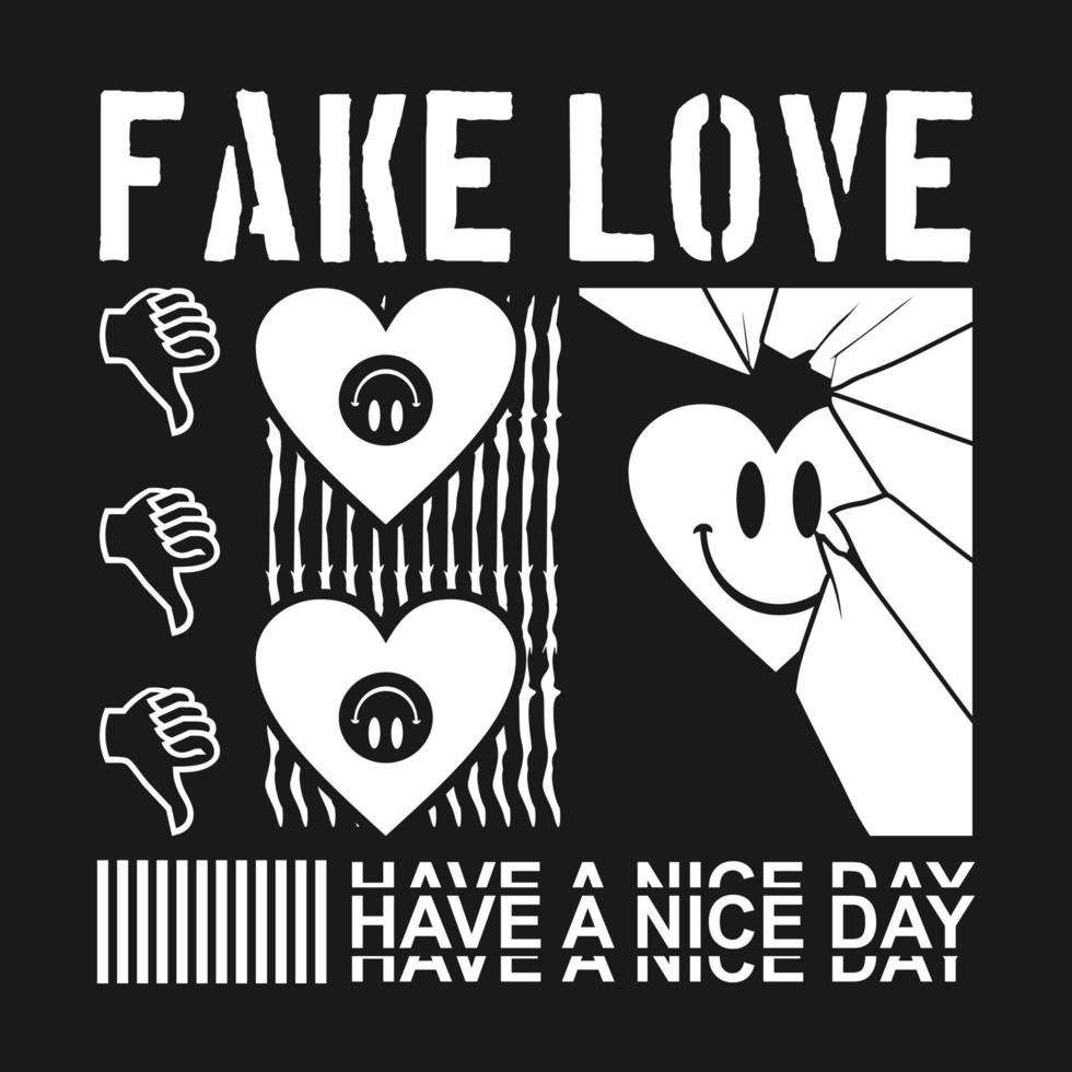 fake love for T Shirt vector