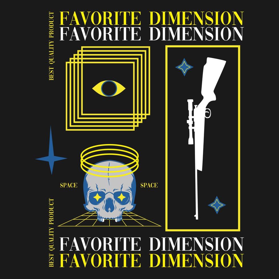 diseño favorito dimensión para t camisa vector