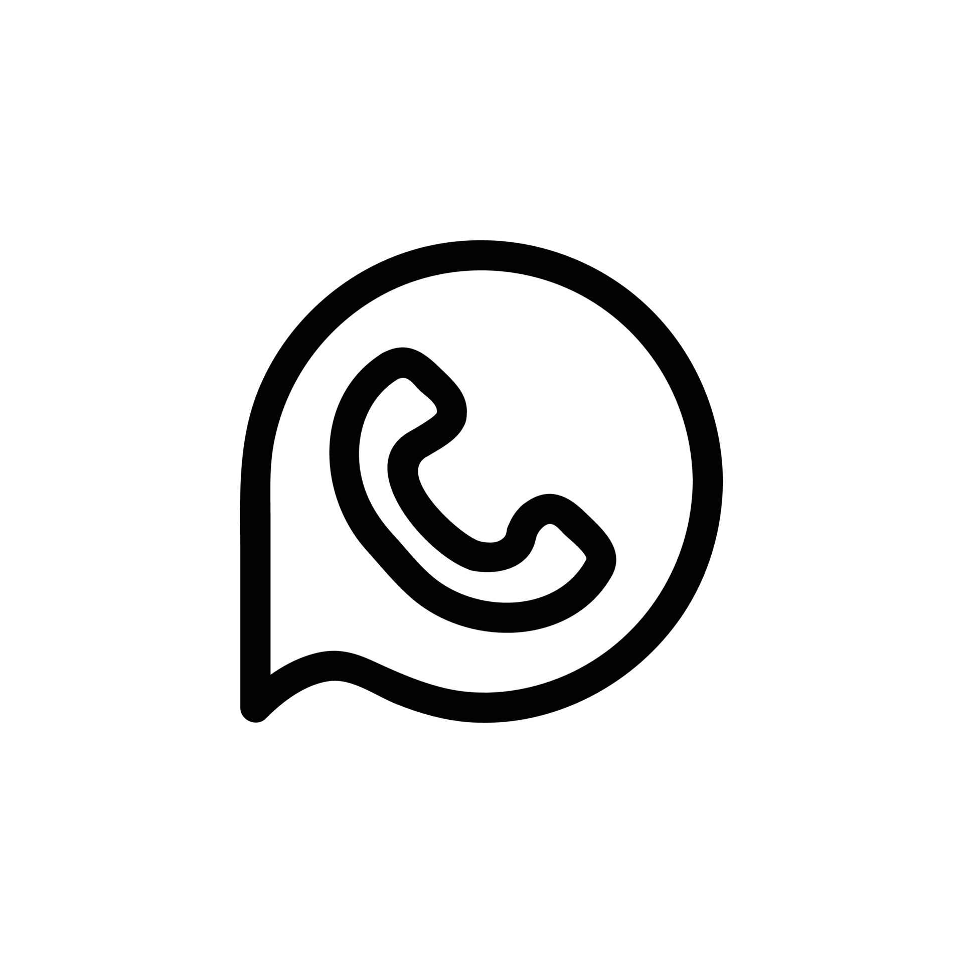 WhatsApp vector icon, Outline style, isolated on white Background