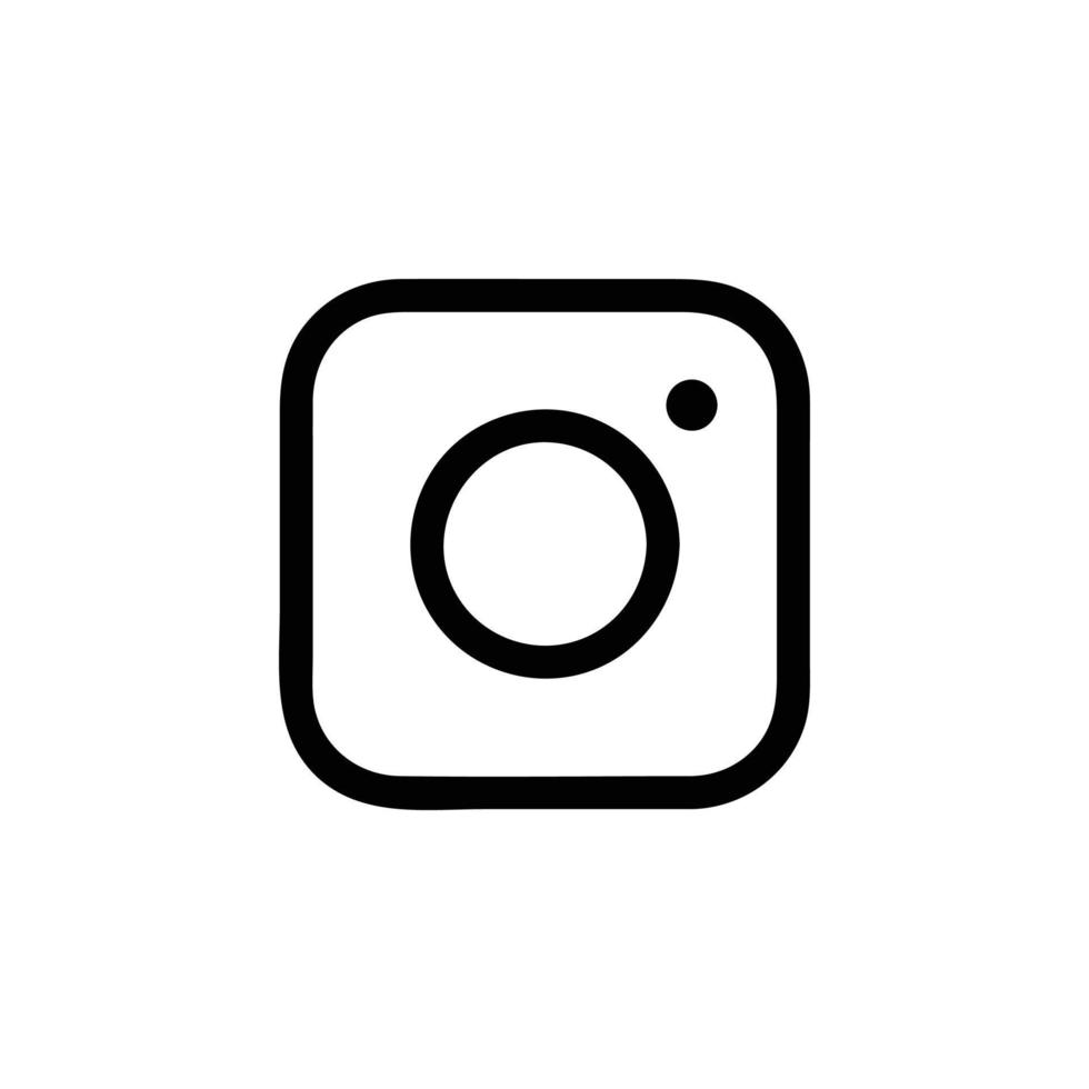 Instagram Vector Icon, Outline style, isolated on white Background.