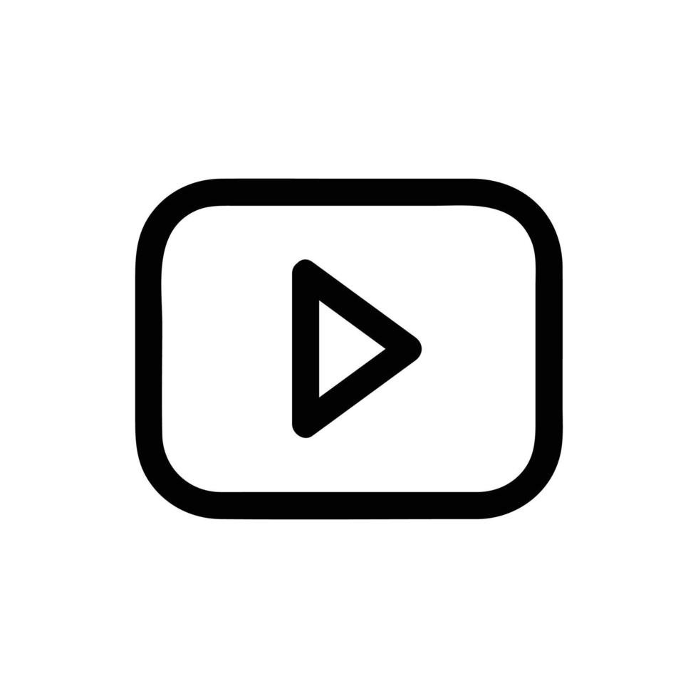 YouTube vector icon, Outline style, isolated on white Background.