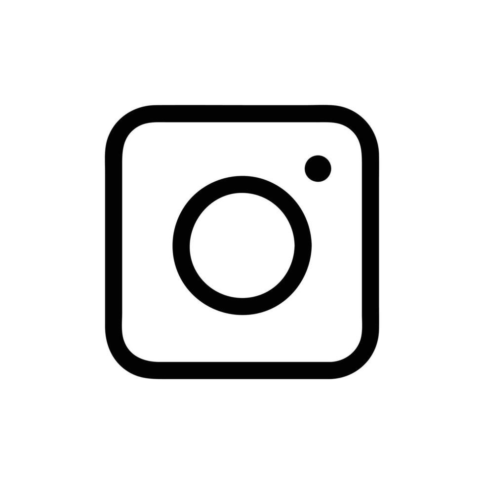 Instagram Vector Icon, Outline style, isolated on white Background.