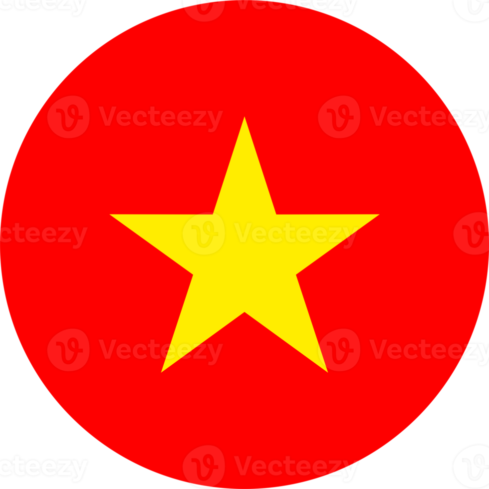 Vietnam vlag hart ronde PNG