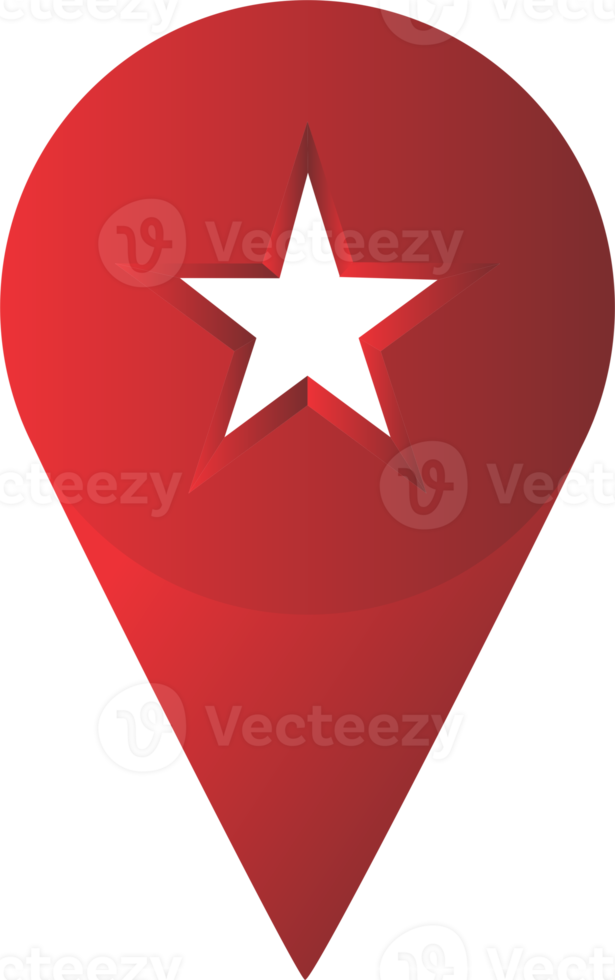 Pin map location star shape PNG