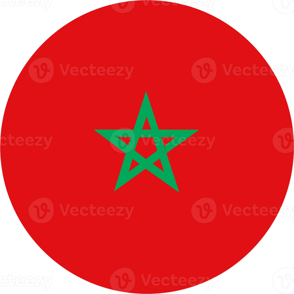 Morocco flag round shape PNG