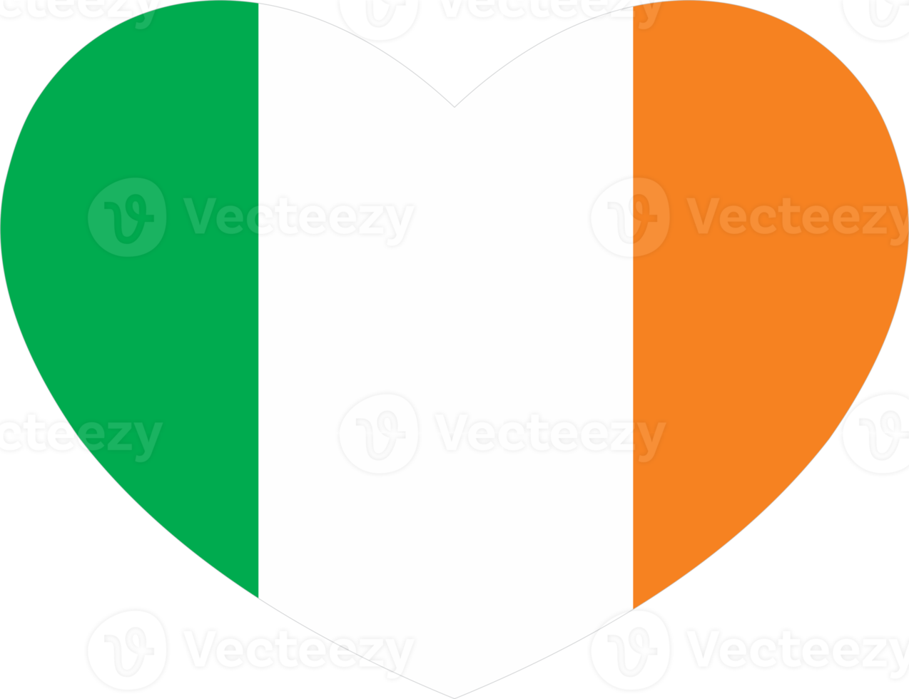 Irlanda bandeira coração forma png