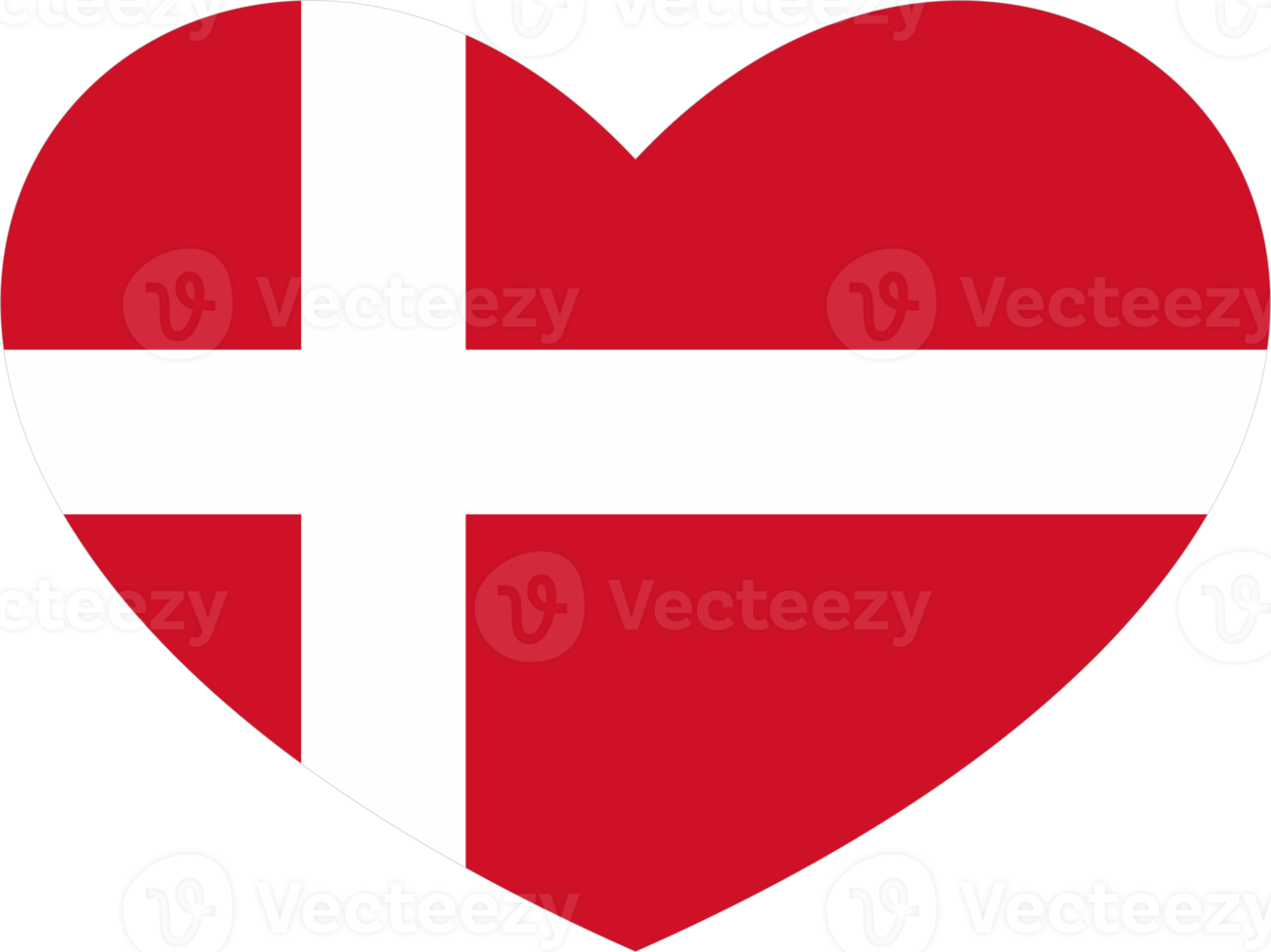 Denmark flag heart shape PNG