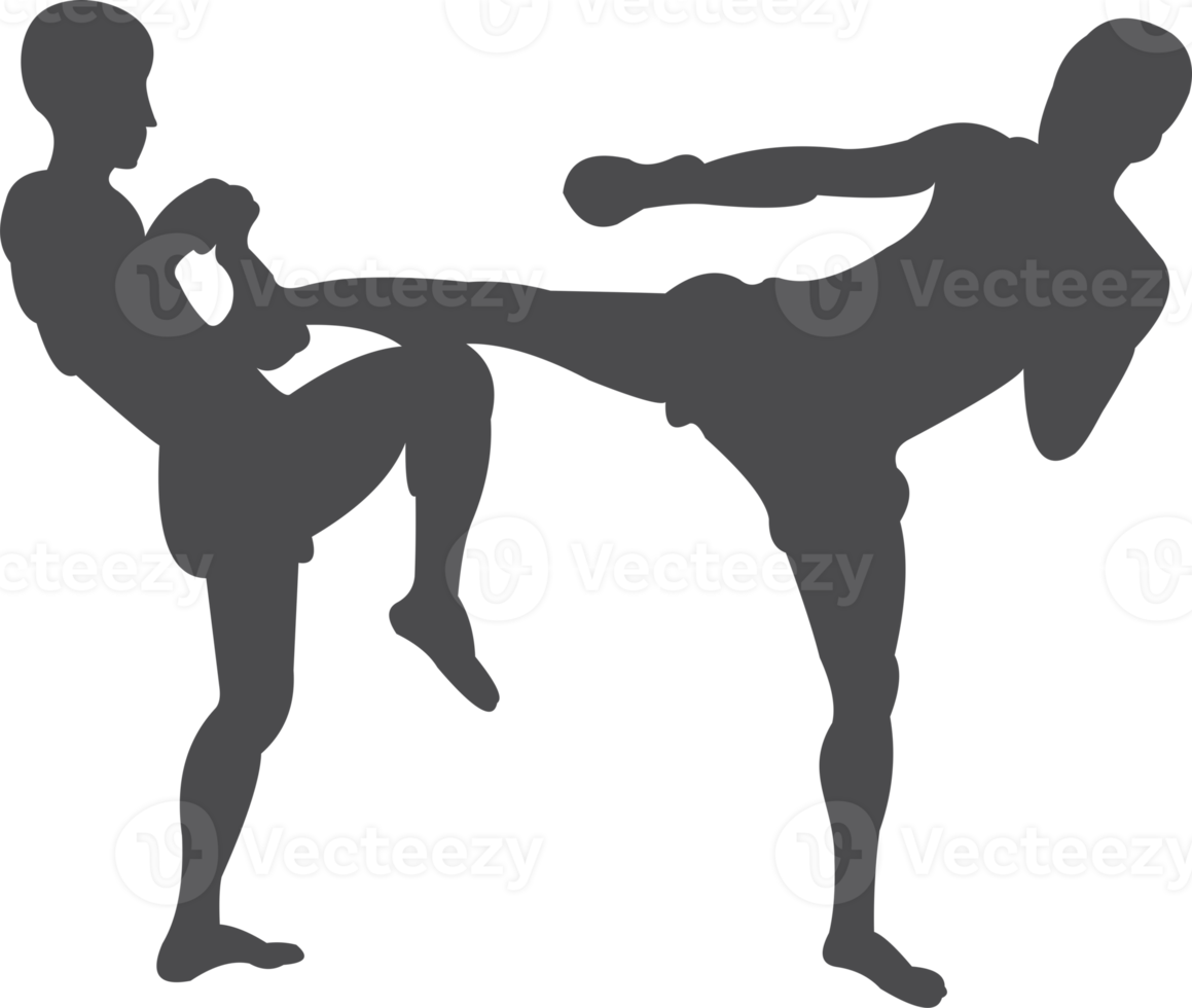 Thai  boxing silhouette PNG