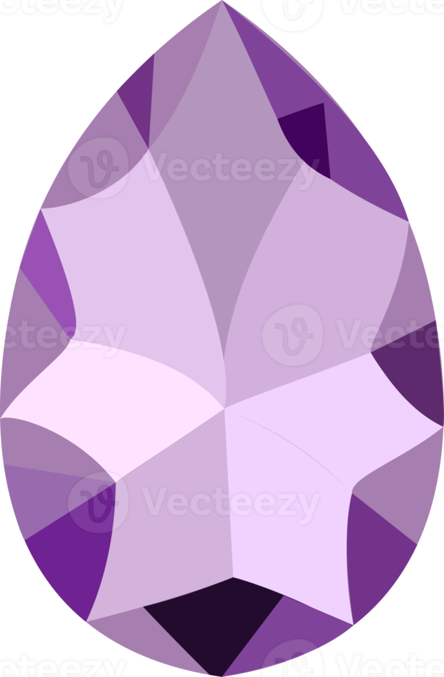 Purple gemstone pear shape PNG