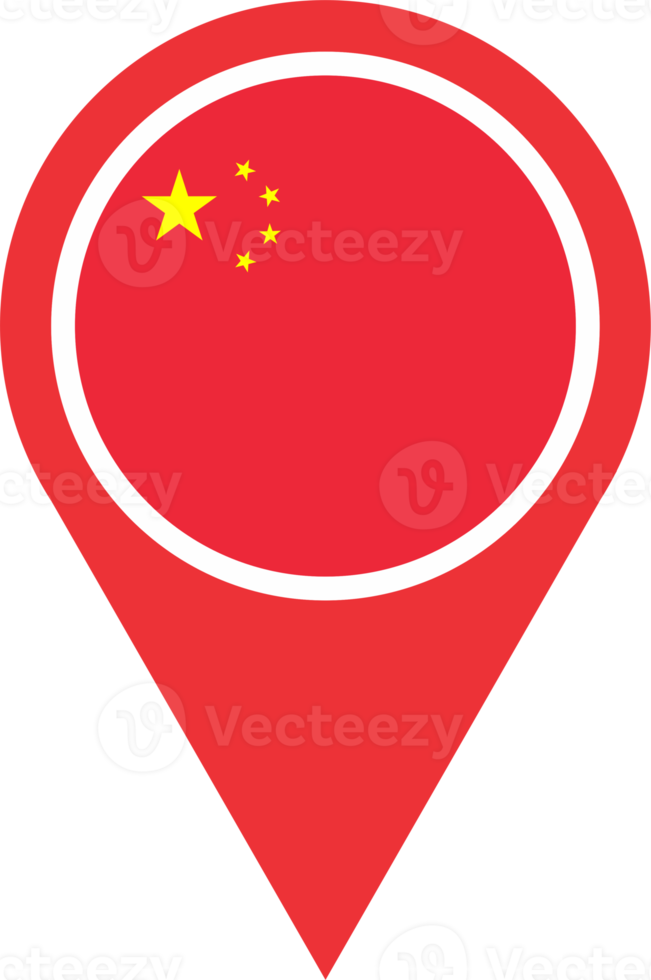 China flag pin map location PNG