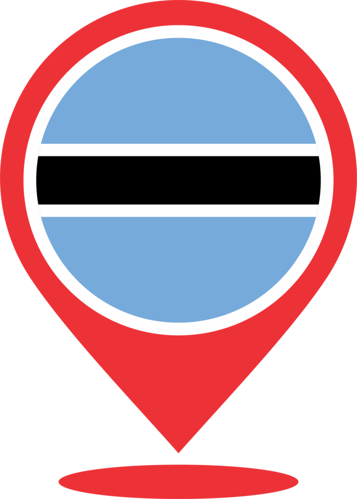 Botswana flag pin map location PNG