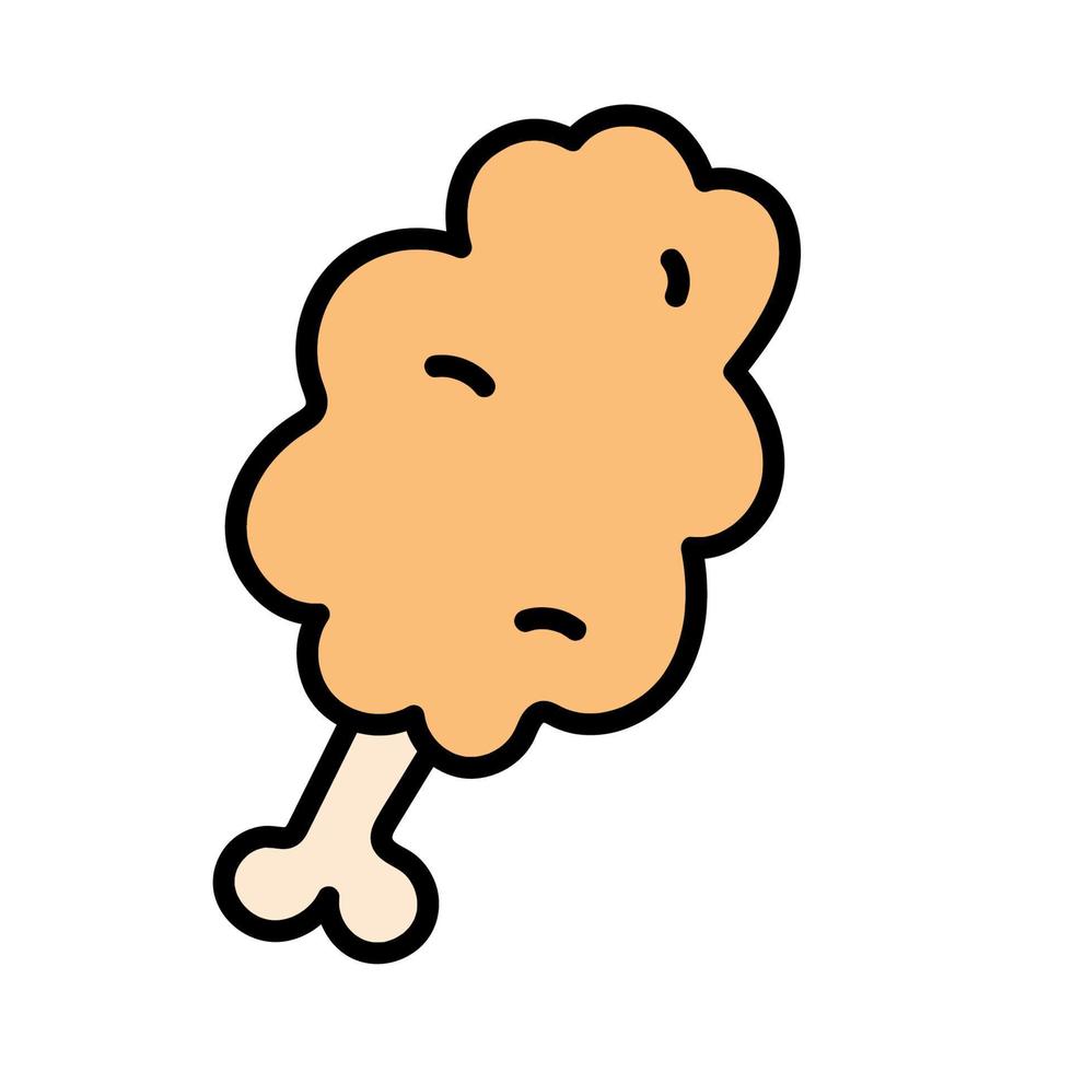 fried chicken food icon vector