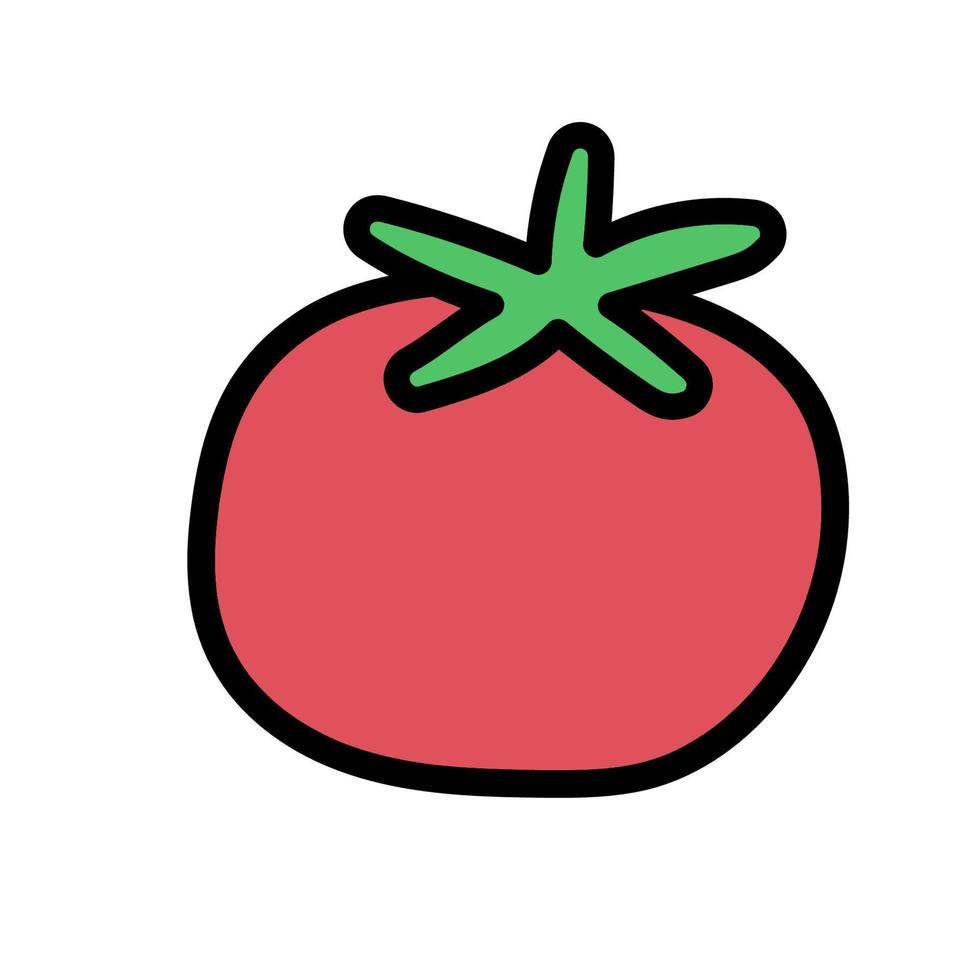 cute handdrawn tomato icon vector