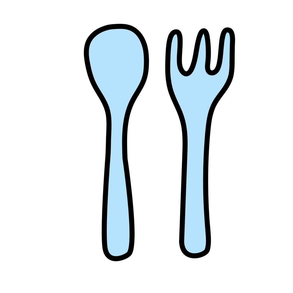 fork and spoon. kitchen tool icon vector