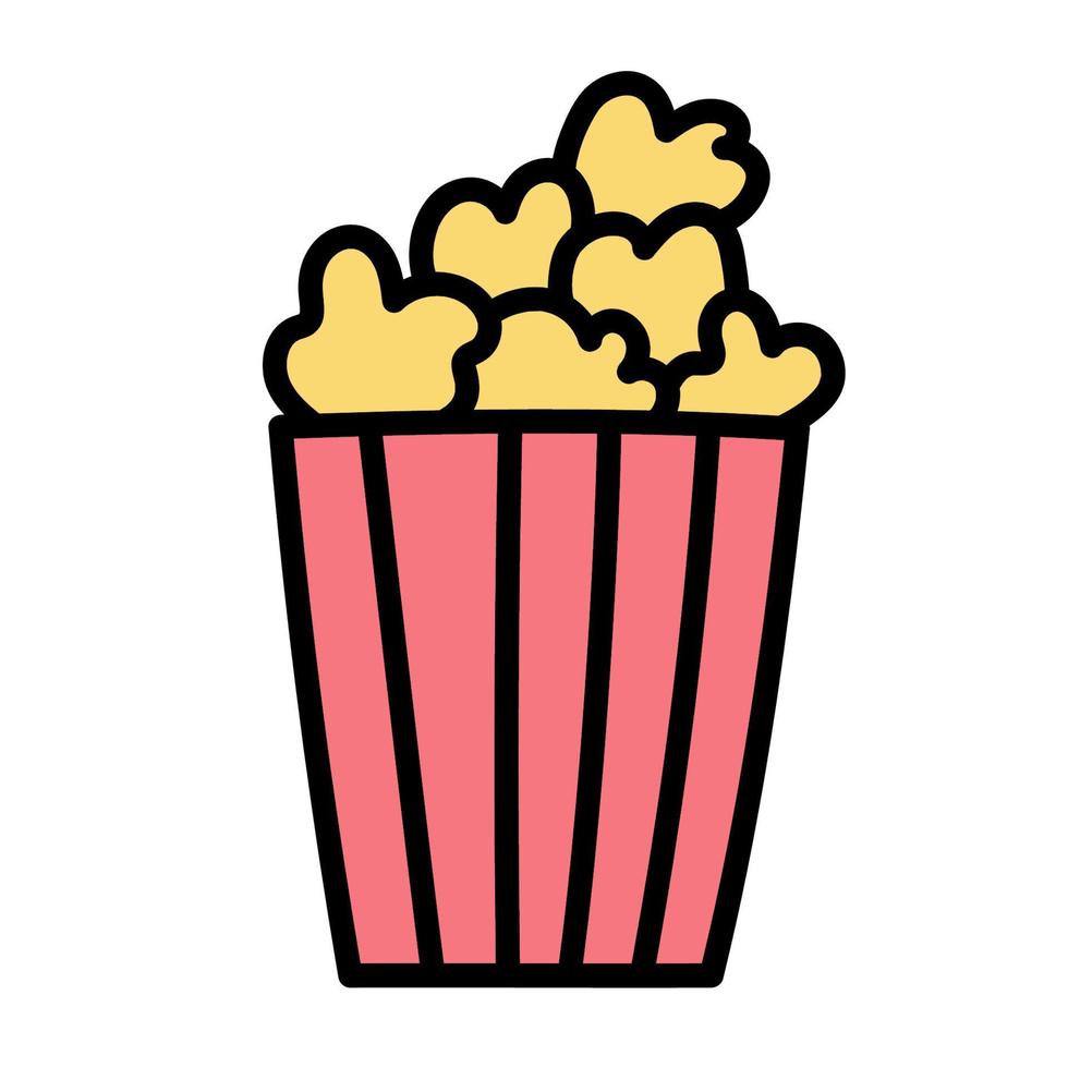 popcorn food icon vector