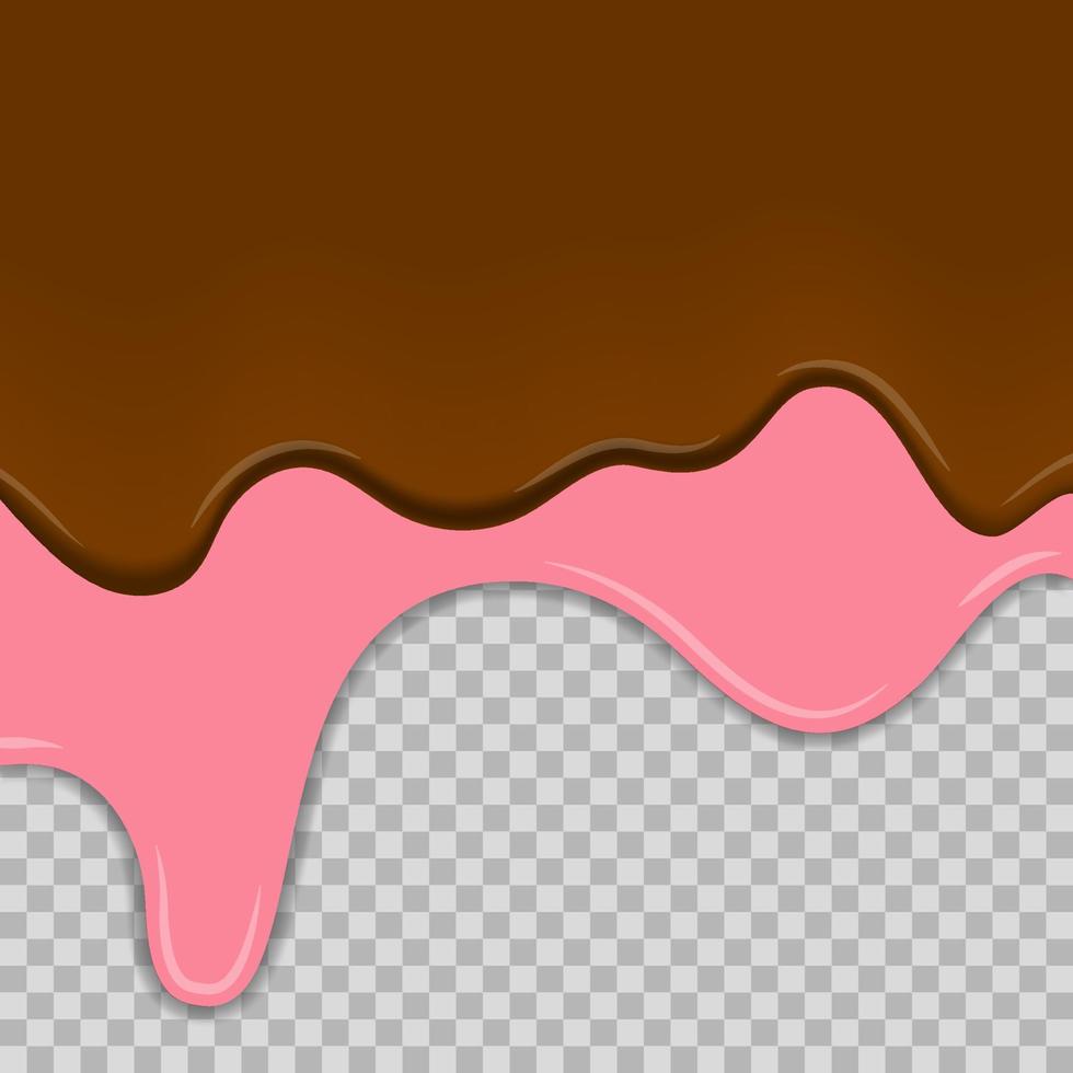 Derretido hielo crema vector ilustración. doble chocolate y fresa hielo crema Derretido en alguna cosa