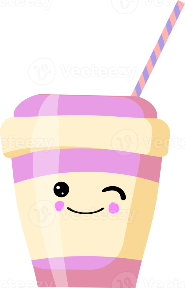 milkshake. kawaii milkshake karakter. png