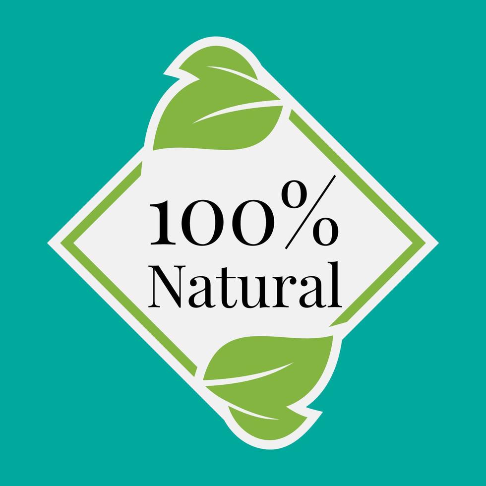 100 percent natural vector label design element