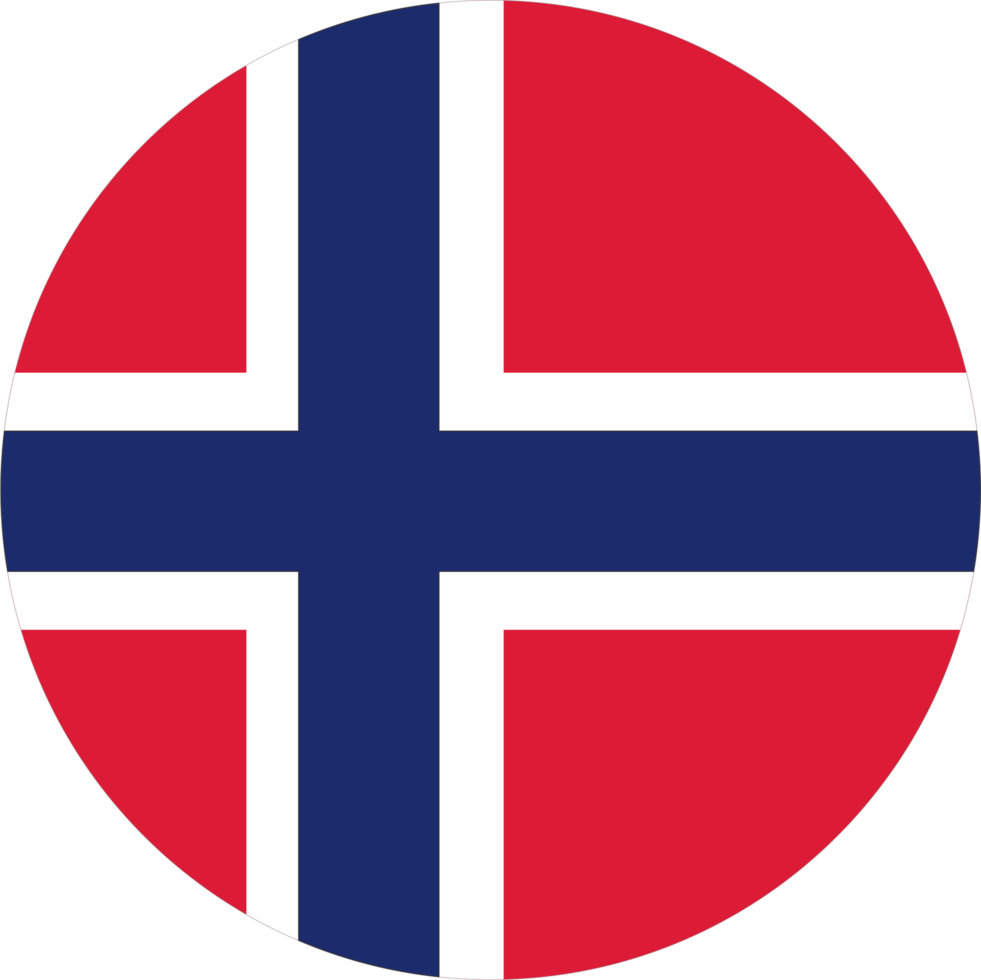 Norge flagga runda form png