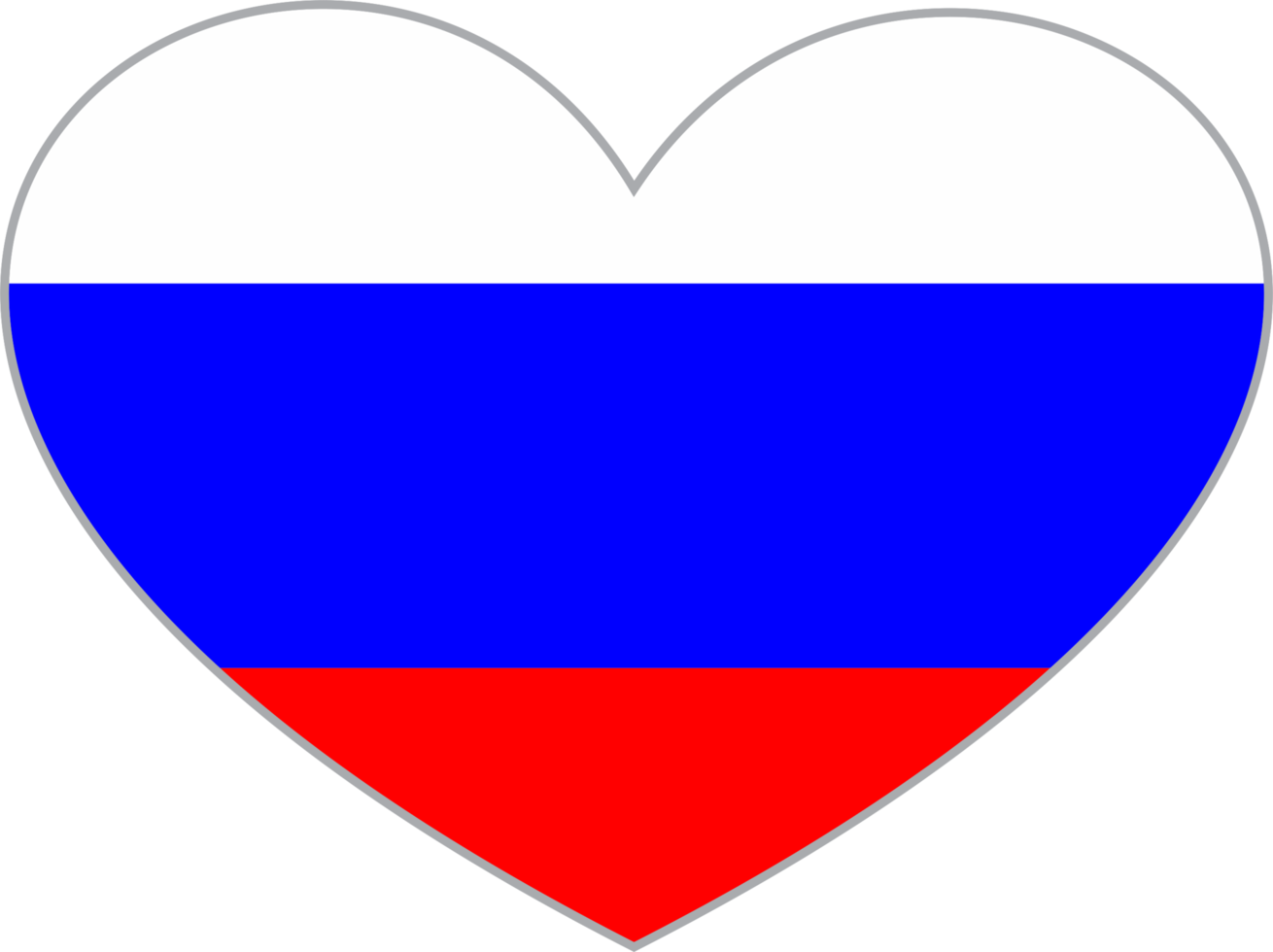 Russie drapeau cœur forme png