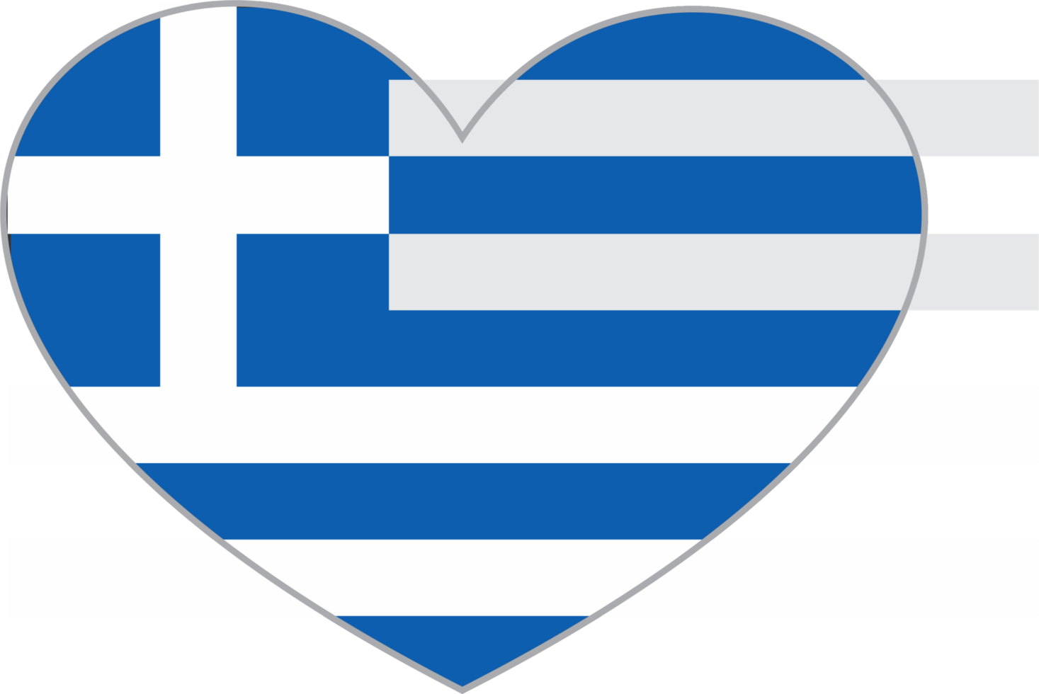 Greece flag heart shape icon PNG