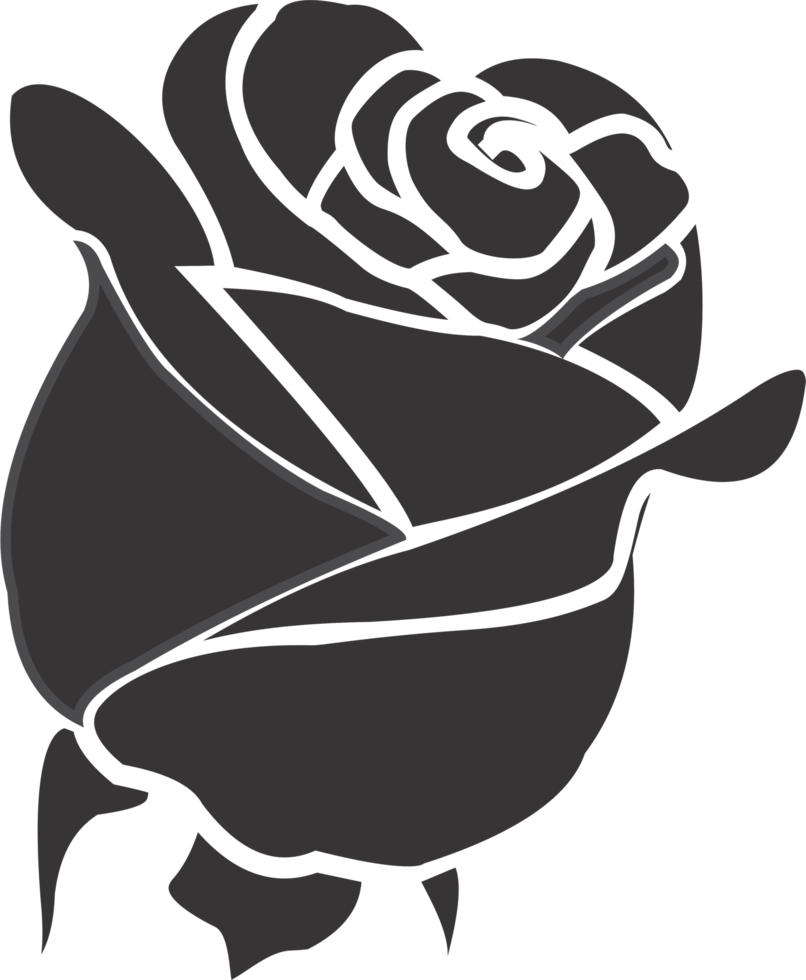 Rose flower tattoo icon png