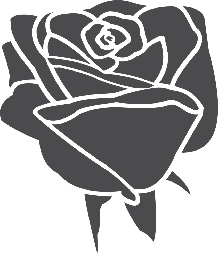 Rose flower tattoo icon png