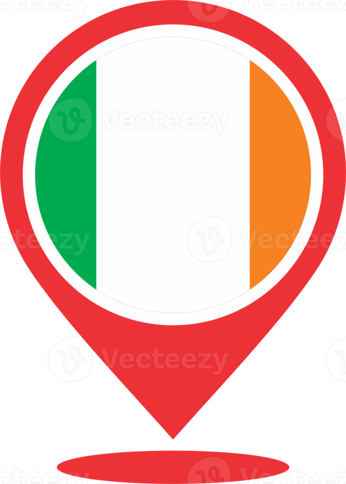 Irlanda bandeira PIN mapa localização png