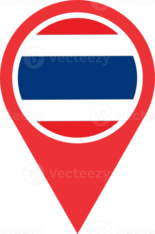 Thailand flag pin map location PNG
