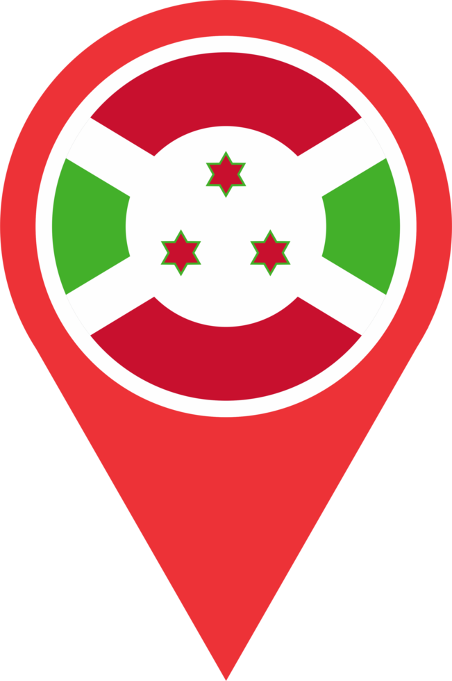 Burundi flag pin map location PNG