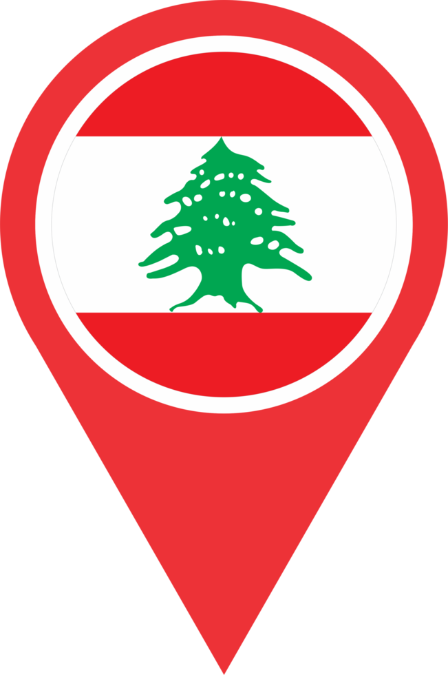 Lebanon flag pin map location png