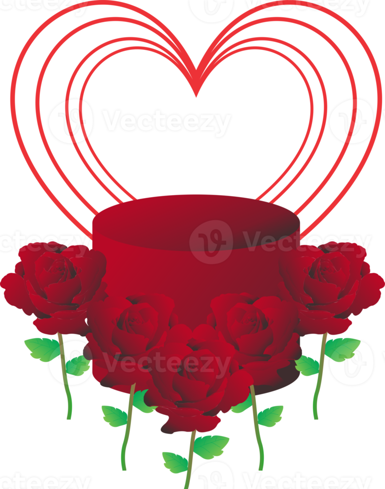 Red rose flower love icon PNG