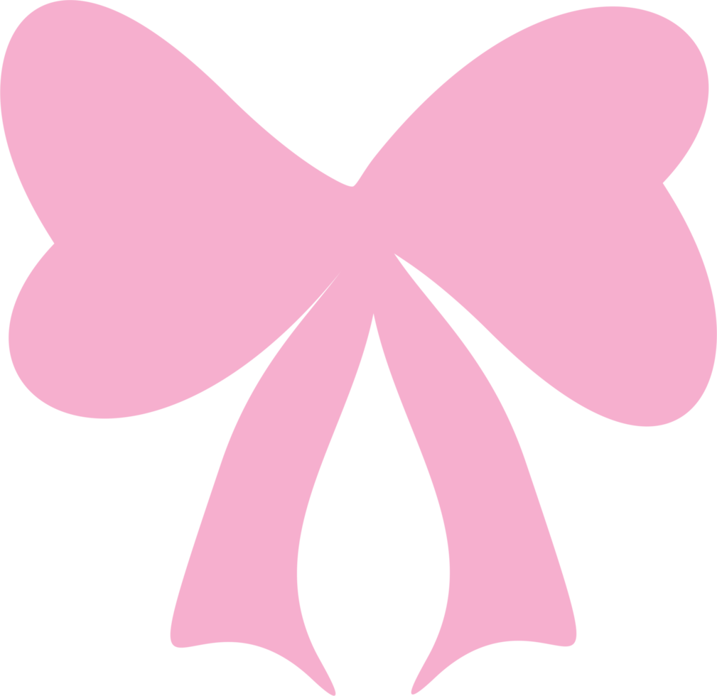 Pink bow heart shape PNG