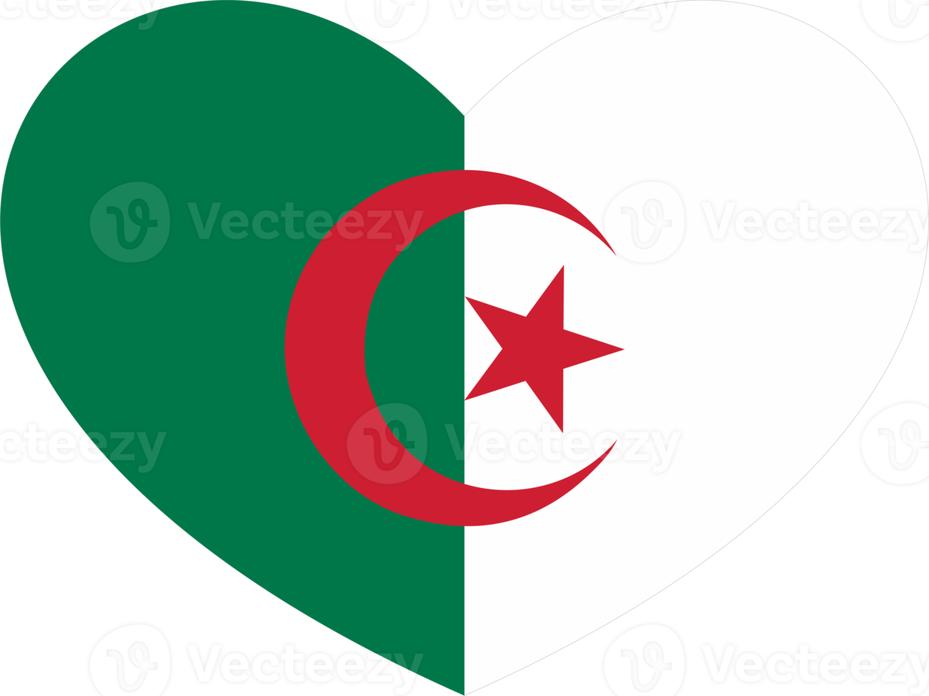 Algérie drapeau cœur forme png