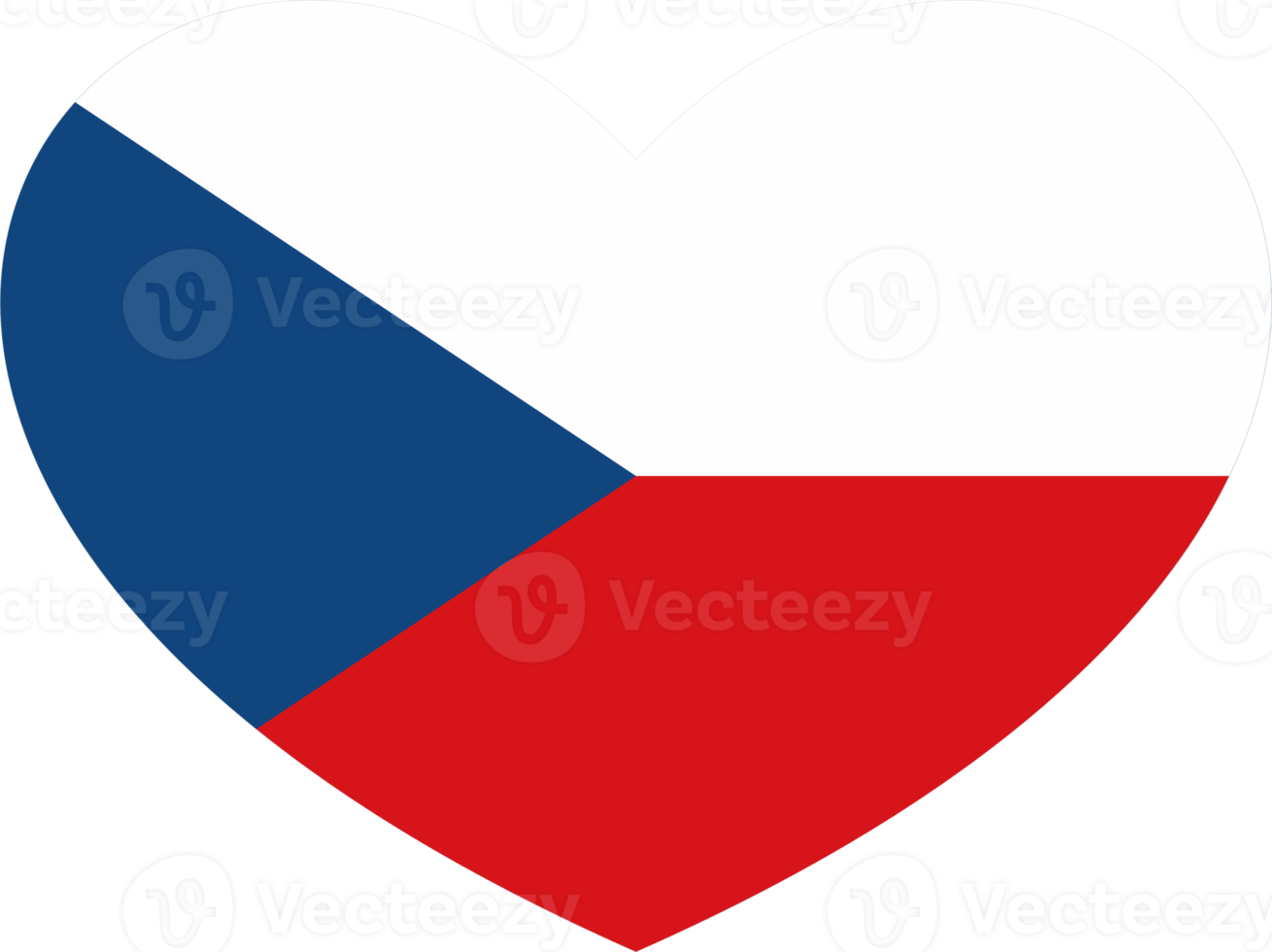 Tsjechisch republiek vlag hart vorm PNG