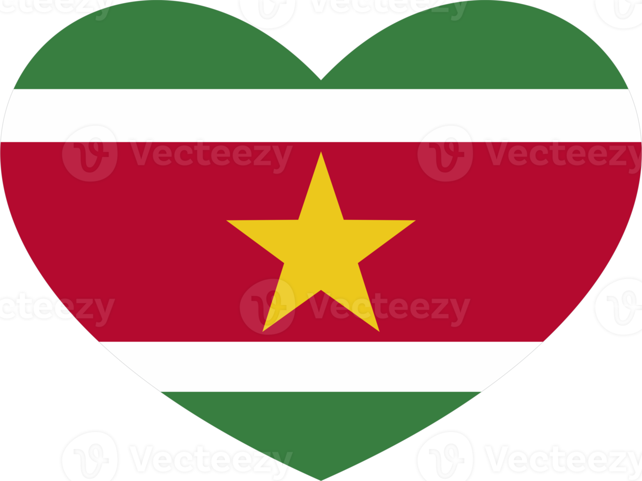 Suriname flag heart shape PNG