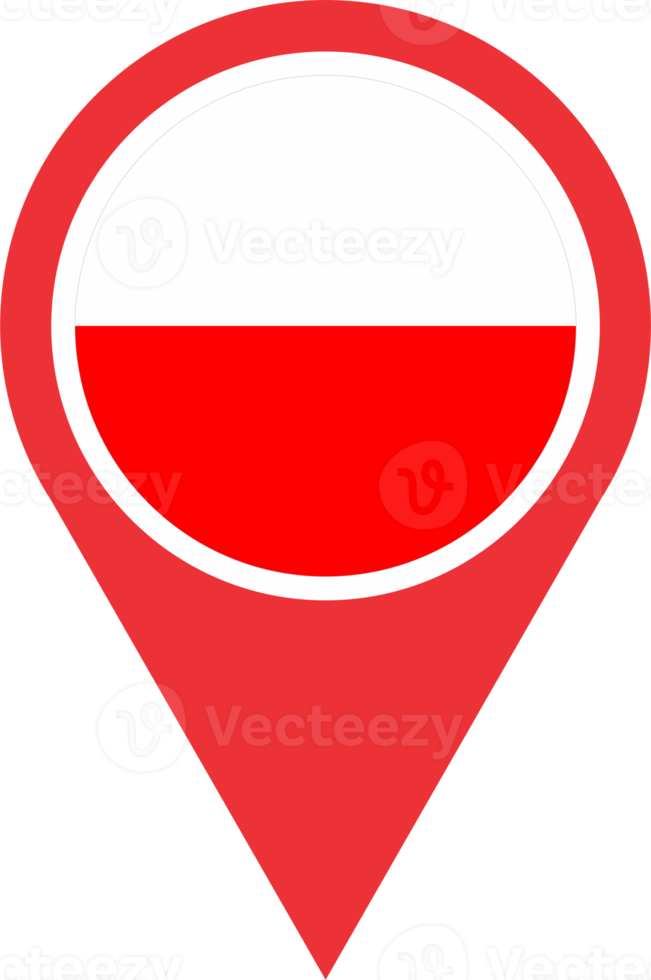 Polen vlag pin kaart plaats PNG